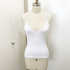 YM Clothing Criss Cross Stretch Tank Top White M
